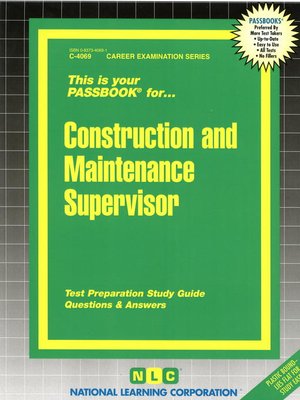 cover image of Construction and Maintenance Supervisor